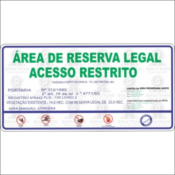 Área de reserva legal acesso restrito